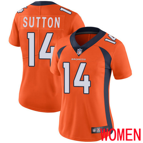 Women Denver Broncos 14 Courtland Sutton Orange Team Color Vapor Untouchable Limited Player Football NFL Jersey